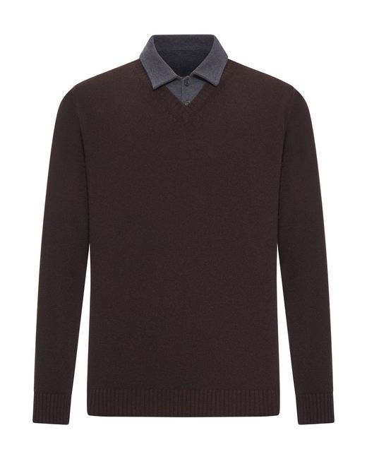 Roberto Collina Black Cotton Piquet Polo Shirt for men
