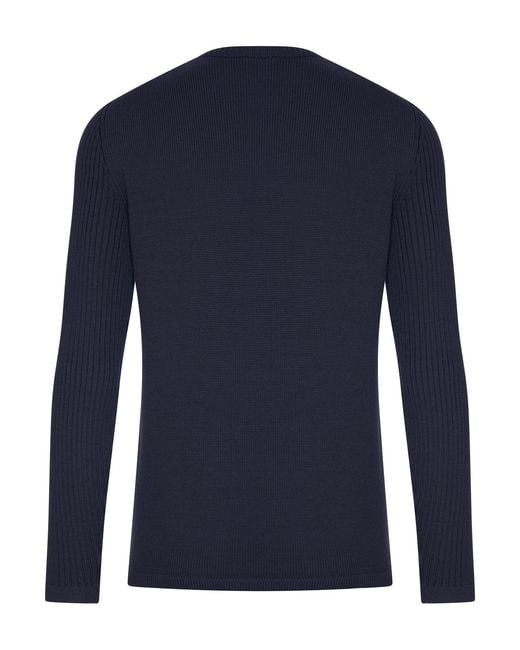 Prada Blue Wool Sweater With Re-Nylon Pocket for men