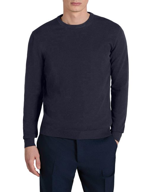 Zanone Blue Slim Fit Crew Neck Sweater for men