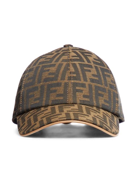 Baseball cap in jacquard ff di Fendi in Brown