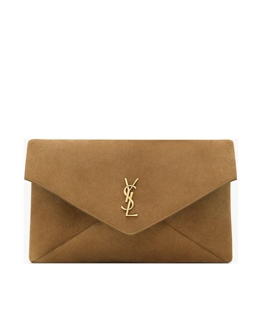 Saint Laurent Brown Large Cassandre Envelope Clutch