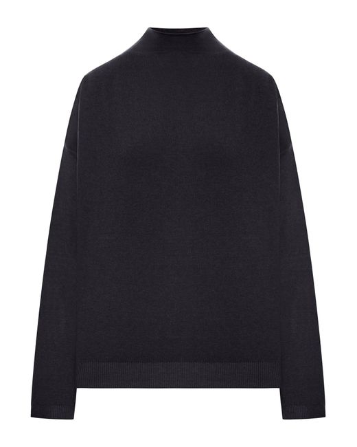 Transit Blue Wool Blend High Neck Sweater