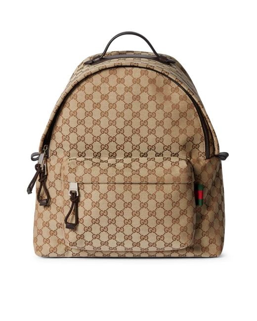 Zaino in tessuto gg misura media di Gucci in Natural da Uomo