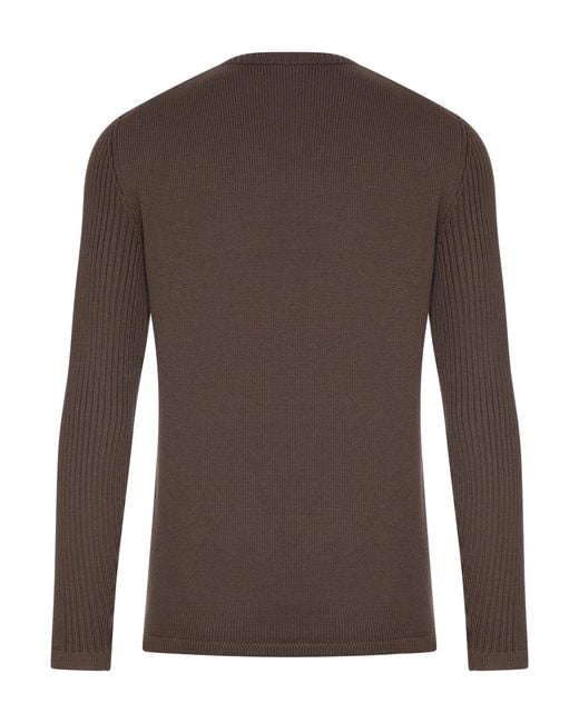Prada Brown Wool Sweater With Re-Nylon Pocket for men