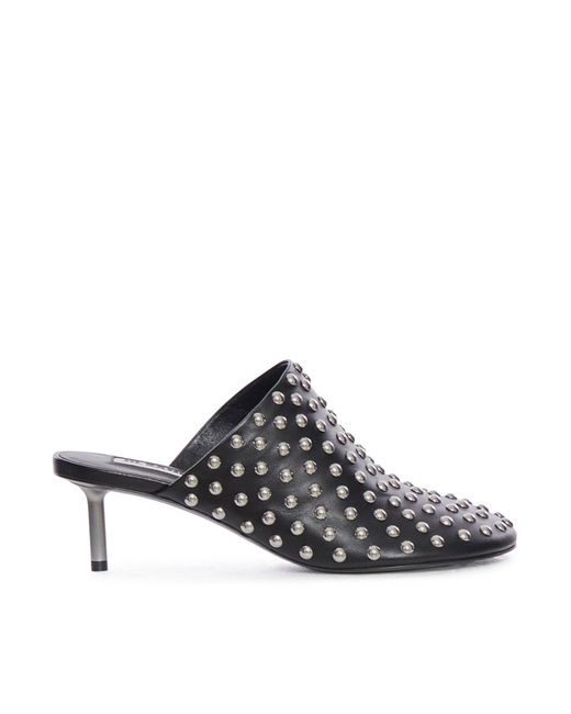 Mule in pelle con borchie di Jil Sander in White