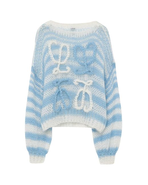 Loewe Blue Striped Anagram Sweater