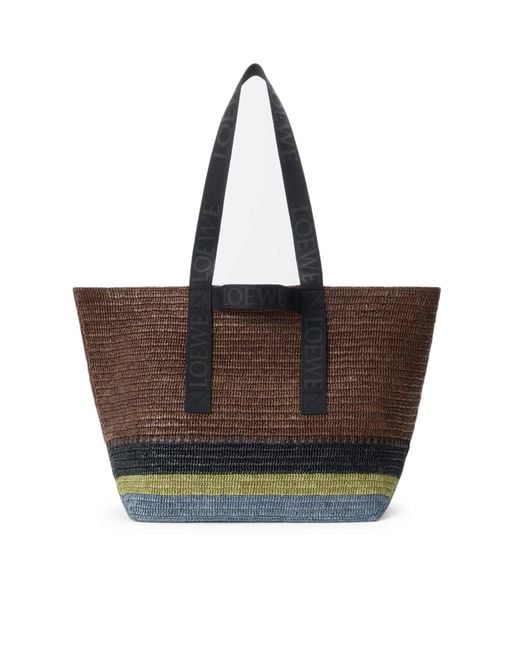 Loewe Brown Raffia Fold Shopper for men