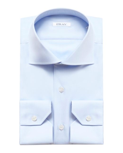 Fray Blue Cotton Shirt for men
