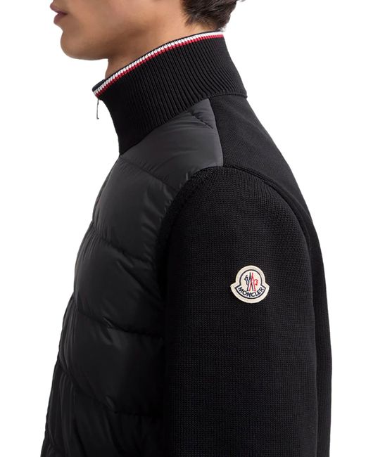 Moncler Black Panelled Cardigan for men