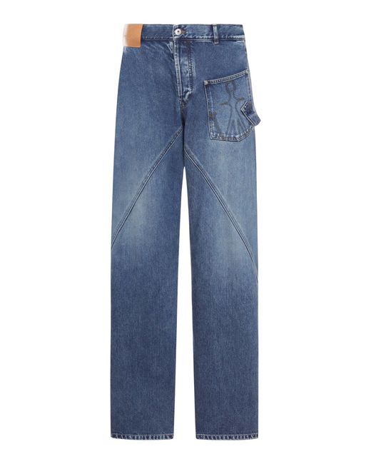 J.W. Anderson Blue J.W.Anderson Workwear Jeans With Off-Centralized Closure for men