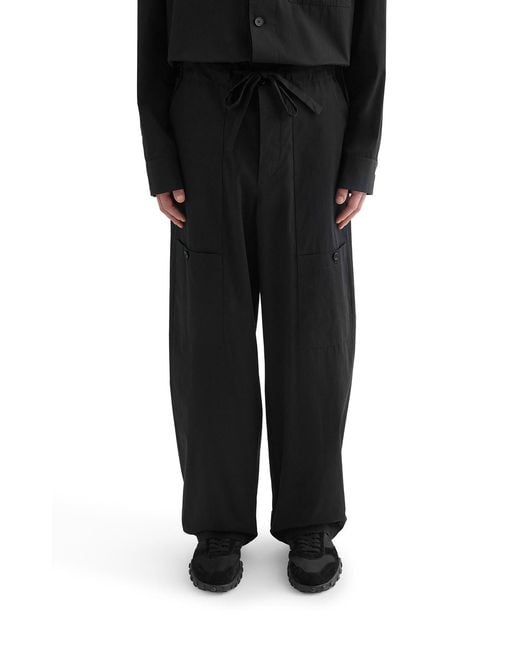 Jil Sander Blue Cotton Poplin Cargo Pants for men