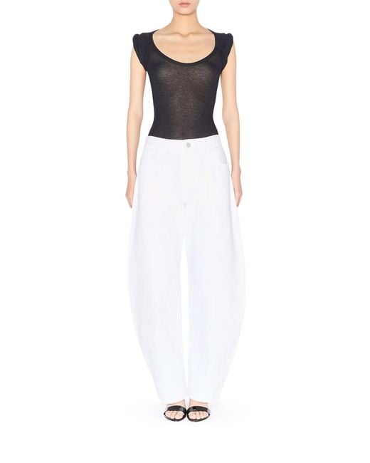Alaïa White Low-Waisted Rounded Jeans