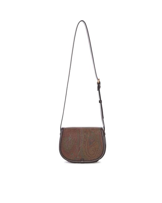Etro White Paisley Pattern Shoulder Bag