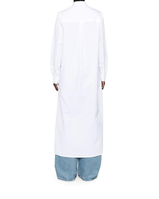 Alaïa White Asymmetric Cotton Poplin Shirt