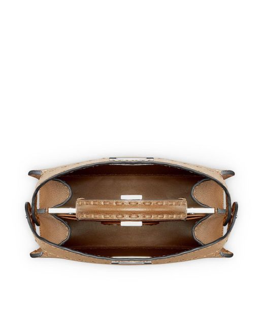 Peekaboo iseeu small borsa in selleria colore cappuccino di Fendi in Natural