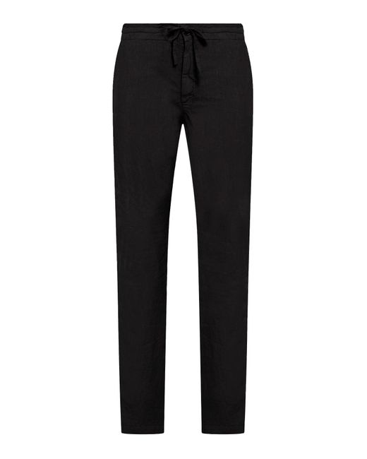 120% Lino Black Linen Trousers for men