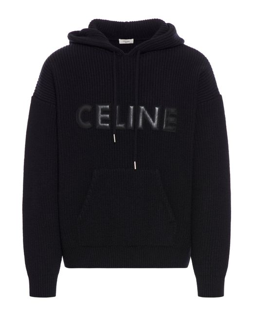 Céline Blue Wool Hoodie for men
