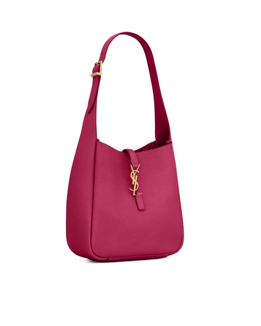 Le 5 À 7 piccola e morbida in pelle martellata di Saint Laurent in Pink