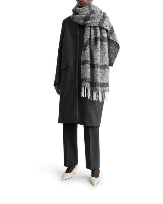 Totême Gray Jacquard Scarf With Monogram