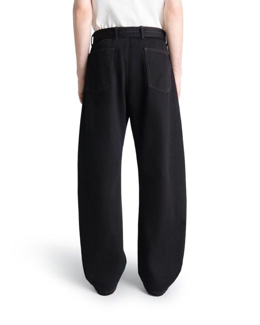 Lemaire Black Twisted Belted Pants for men