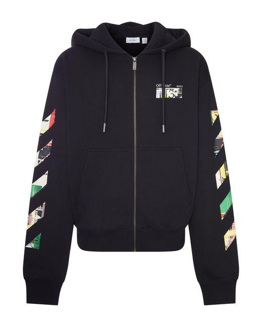 Off-White c/o Virgil Abloh Blue Industrial Arrow Zip-Up Hoodie for men