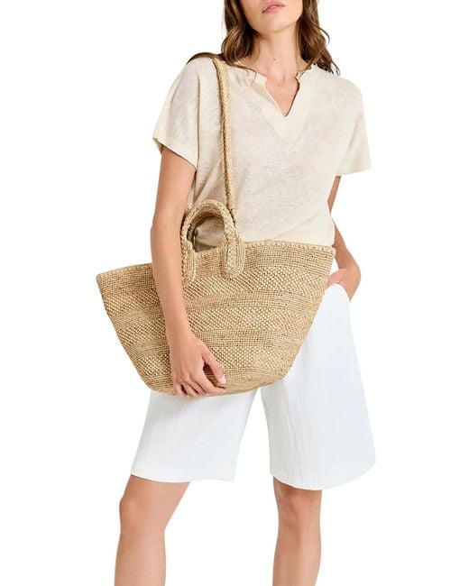 IBELIV White Raffia Soma Bag