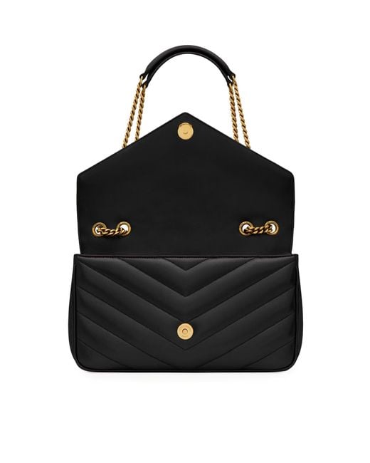 Saint Laurent Black Loulou Medium Leather Bag