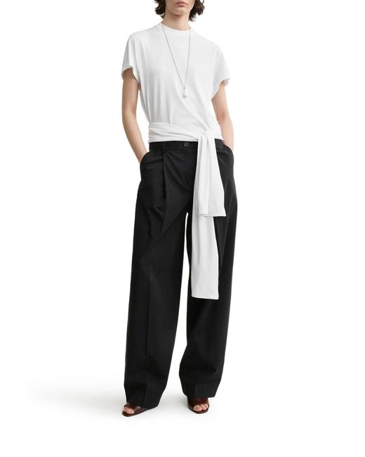Totême Blue Single-Pleated Cotton Trousers