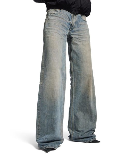 Balenciaga Blue Organic Cotton Denim Wide-Leg Baggy Trousers