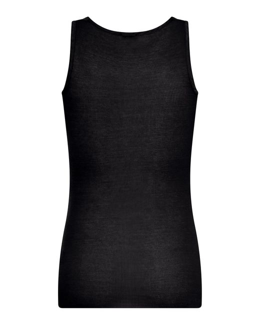 Roberto Collina Black Sleeveless Ribbed Knit Top
