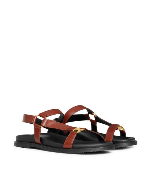 Celine Maud Sandal With Triomphe in Brown | Lyst