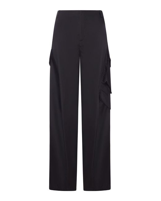 Alaïa Blue Taffeta Cargo Pants
