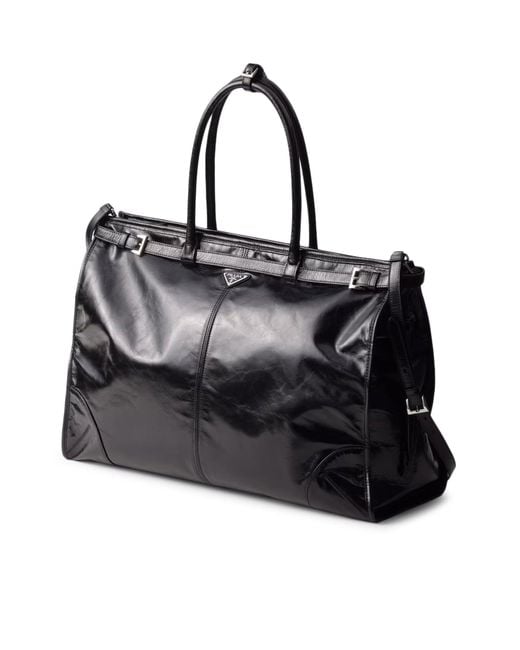 Prada Black Bonnie Leather Shopping Bag for men