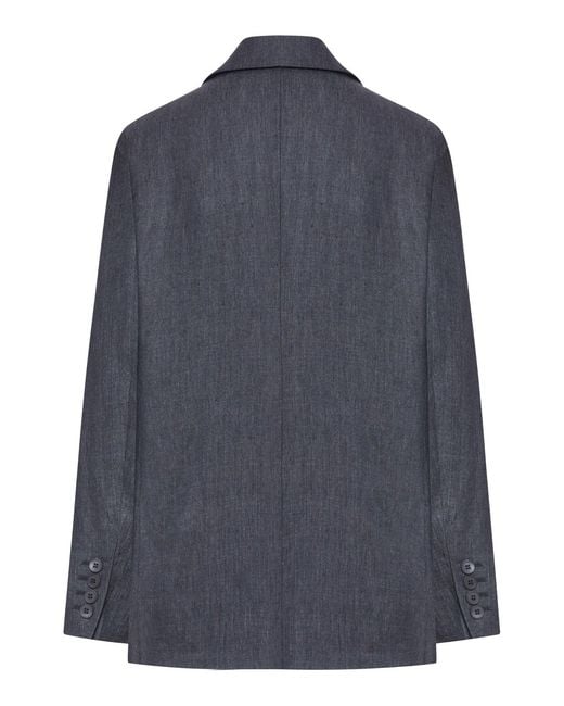 Max Mara Blue Olimpia Double-Breasted Blazer