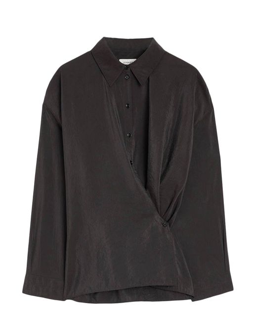 Camicia collo dritto ritorto di Lemaire in Black