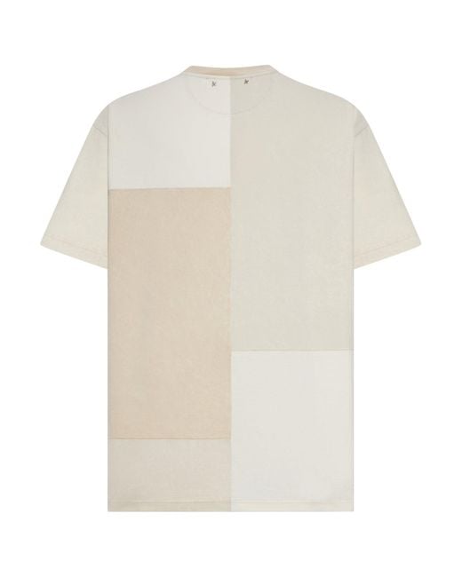 Golden Goose Deluxe Brand White Deluxe Brand Cotton Jersey T-Shirt With Patchwork Effect for men