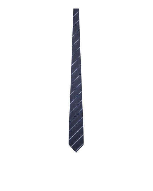 Tom Ford White Silk Tie With Geometric Pattern for men