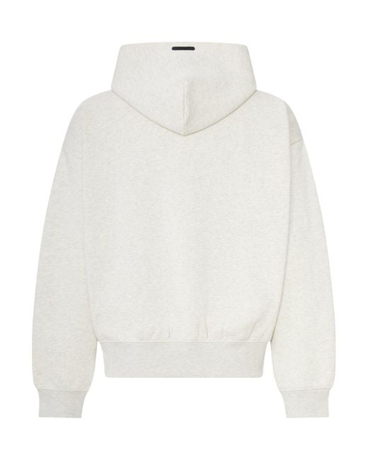 Fear Of God White Cotton Blend Zip-Up Hoodie for men