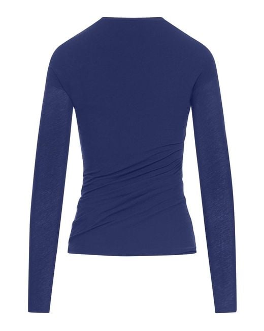 Jil Sander Blue Double Layer Long Sleeved Shirt
