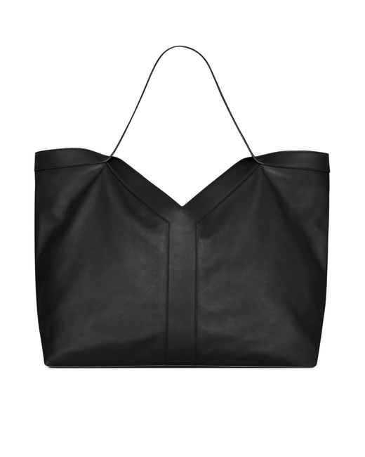 Tote y grande in pelle di Saint Laurent in Black