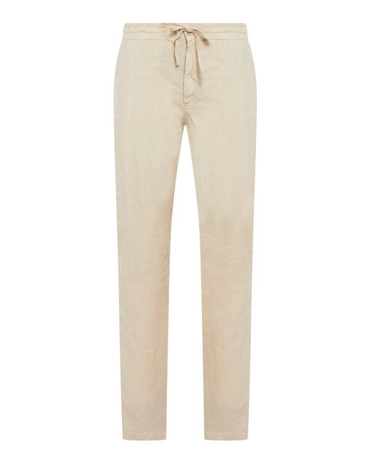 120% Lino Natural Linen Trousers for men