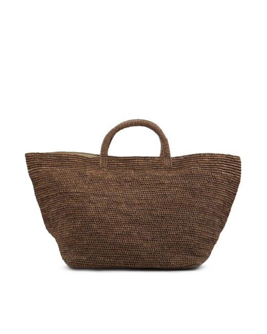 IBELIV Brown Vanilla Raffia Bag
