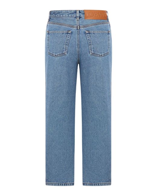 Jeans croppati anagram di Loewe in Blue