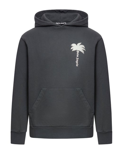 Palm Angels Gray Hoodies Sweatshirt for men