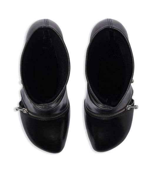 Burberry Black Leather Peep Boots