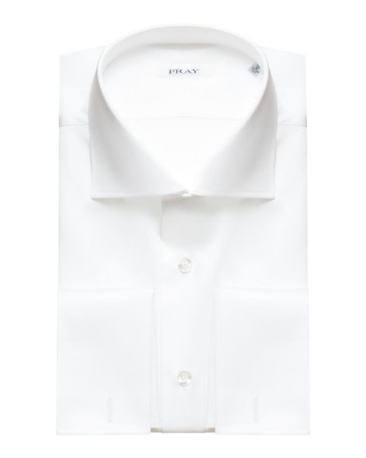 Camicia in cotone polso gemelli di Fray in White da Uomo
