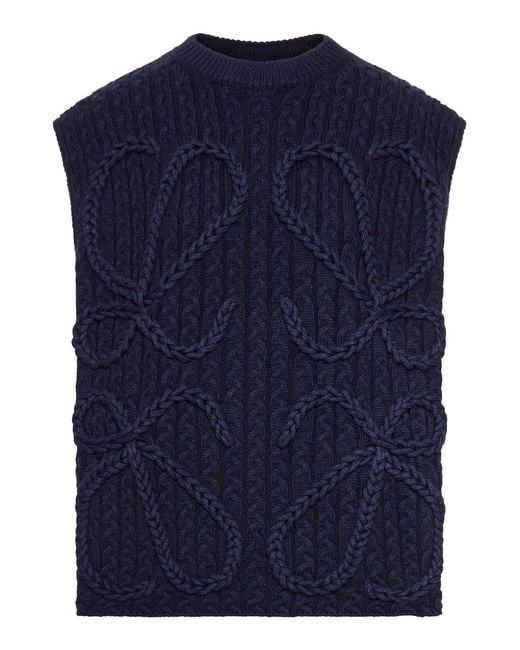 Loewe Blue Wool Vest