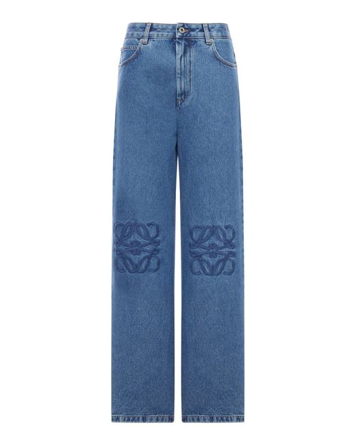 Loewe Blue Anagram Baggy Jeans