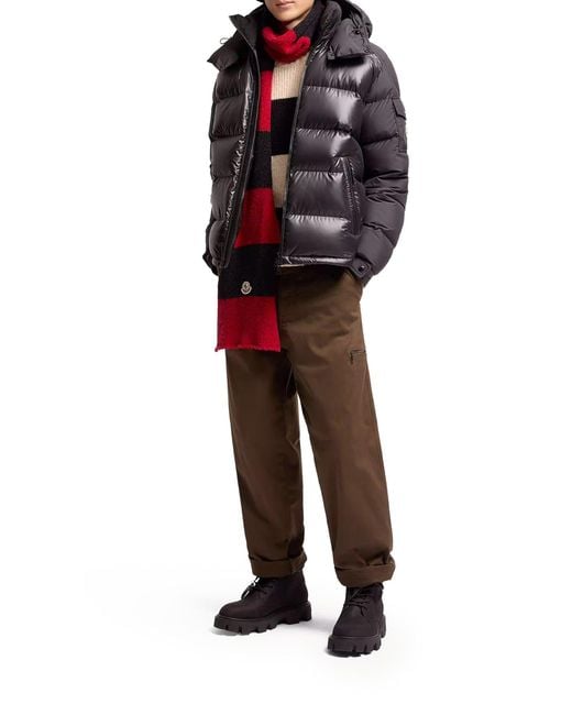 Piumino corto maya con cappuccio di Moncler in Gray da Uomo
