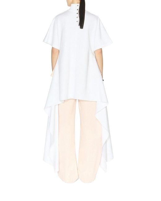 Alaïa White Round Cotton Denim Trousers